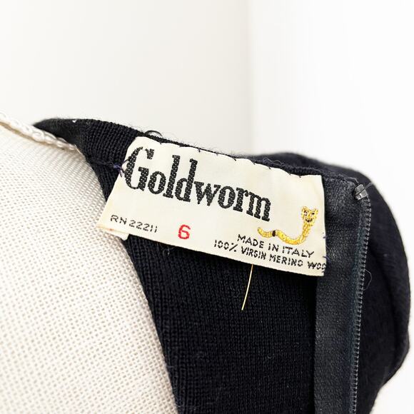 Goldworm Vintage Merino Wool Knit Dress Made in Italy - Picture 7 of 8